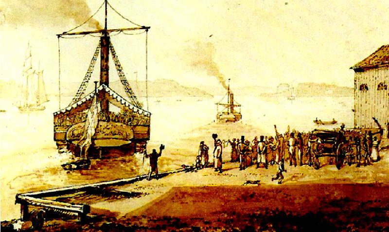 alexander wetterling angfartygen avresa fran riddarholmen oil painting picture